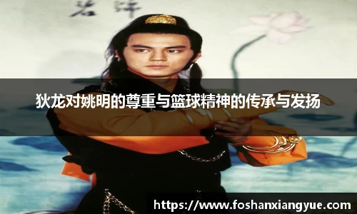 狄龙对姚明的尊重与篮球精神的传承与发扬